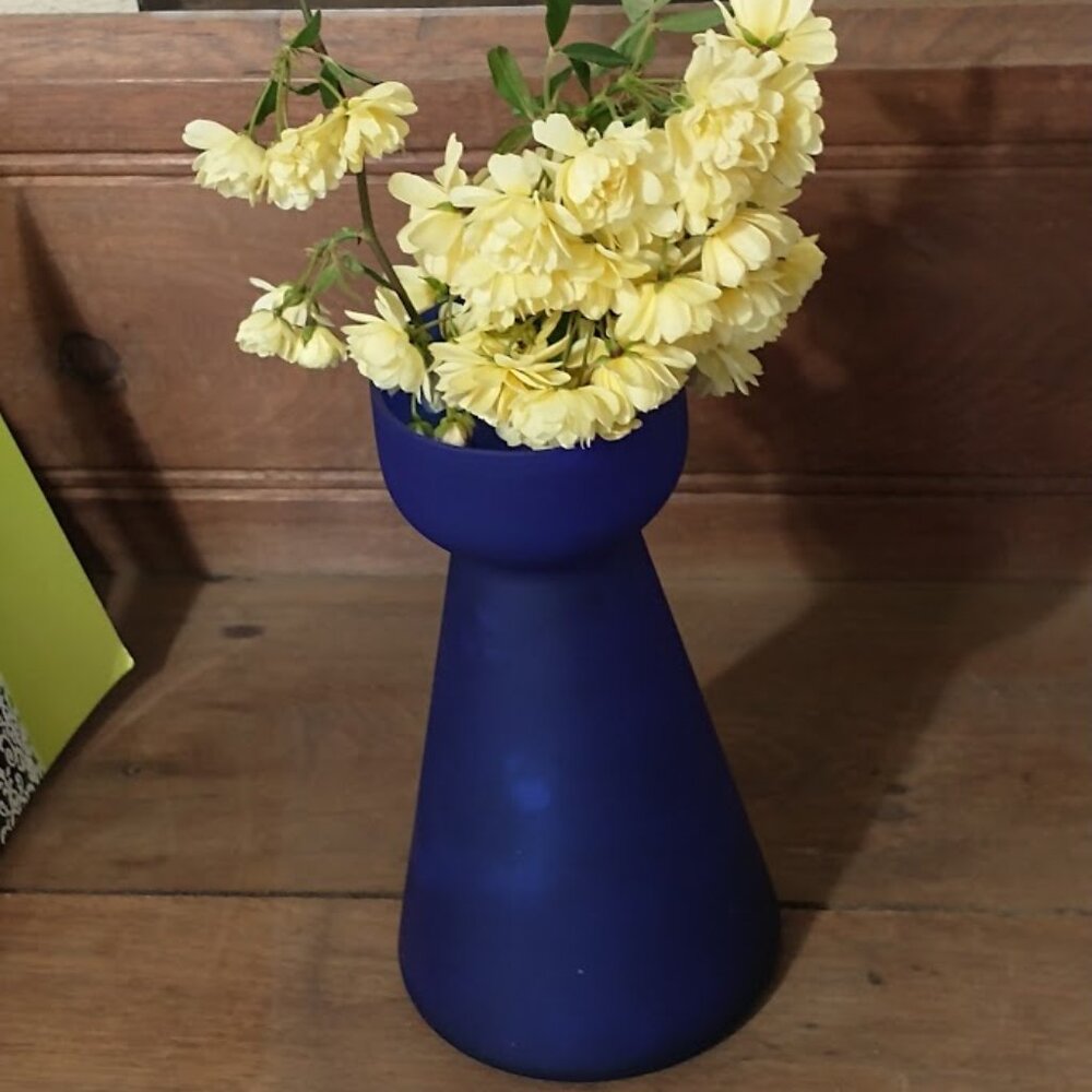 VASE – Cobalt Blue - Vintage Frosted Vase
